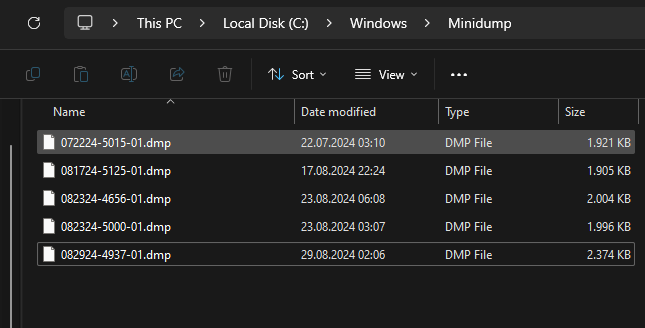 Minidump Folder